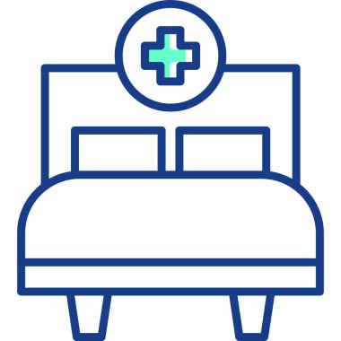 Hastane yatağı ikon vektör illüstrasyonu