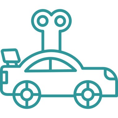 taksi vagonu ikon vektör illüstrasyonu