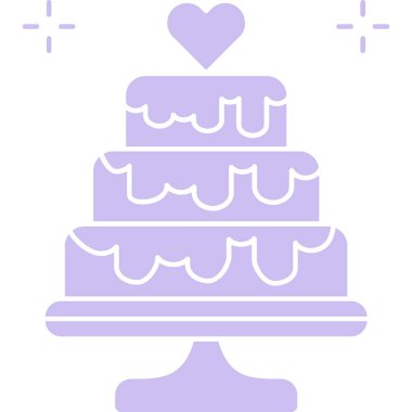 kalp şeklinde mumları olan pasta, illüstrasyon, beyaz arkaplanda vektör.