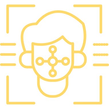 Beyaz arka planda izole edilmiş çizgi insan kafası simgesi. Renkli taslak konsepti. vektör.