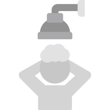 Duş düz glif simgesi