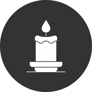 Mum simgesi. Beyaz arkaplanda izole edilmiş web tasarımı için mum vektör simgesinin basit çizimi