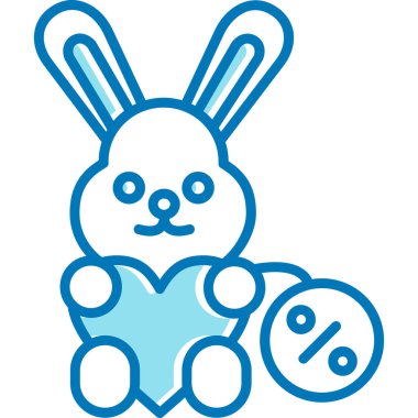 Doldurulmuş hayvan Paskalya Yumurtası simgesi - taslak biçimi