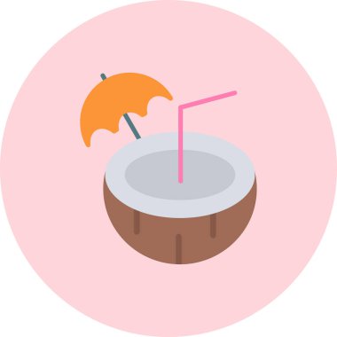 Kokteyl vektör düz simge tasarımı