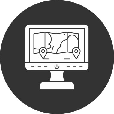 harita simgesinin vektör illüstrasyonu