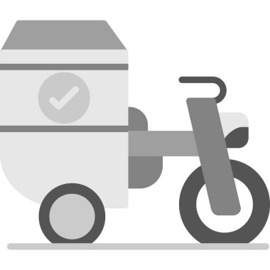 modayla izole edilmiş arka planda dağıtım bisikleti simgesi