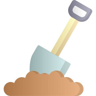 Kürekli kürek, resimli, beyaz arkaplanda vektör.