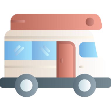 otobüs düz simgesi, vektör, illüstrasyon