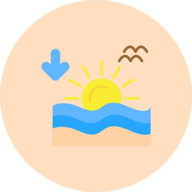 Yaz mevsiminde yaz güneşi simgesi