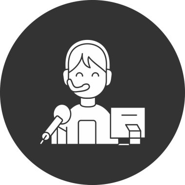 Podcast simgesi, vektör illüstrasyonu