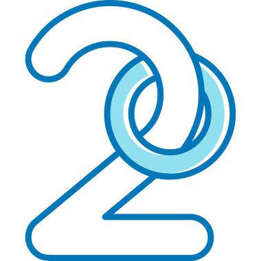 Beyaz arkaplanda 2 numara işareti