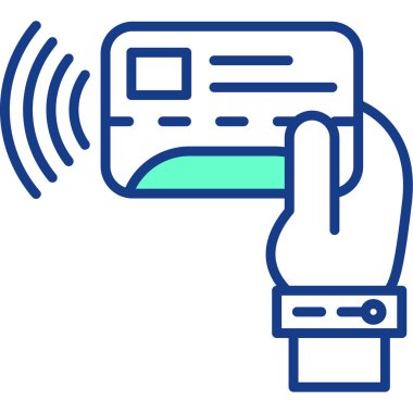 Kredi kartıyla. Basit resimleme