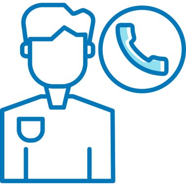 Çağrı merkezi operatörü. Web simgesi basit illüstrasyon