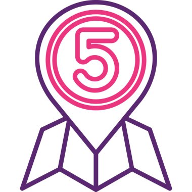 4 numaralı vektör çizgisi simgesi tasarımı