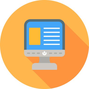 Bilgisayar. Web simgesi basit illüstrasyon