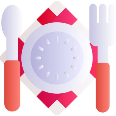 Akşam yemeği simgesi, vektör illüstrasyonu