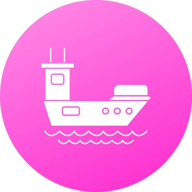 Gemi. Web simgesi basit illüstrasyon