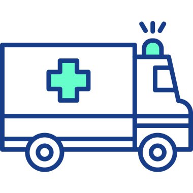 Ambulans. Web simgesi basit illüstrasyon