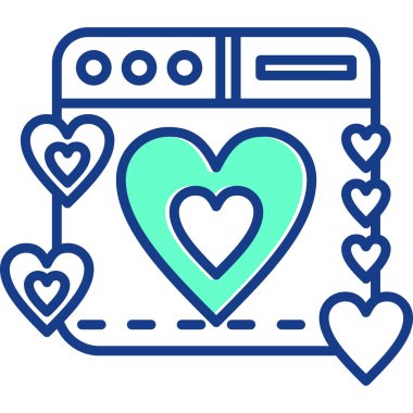 Kalp. Web simgesi basit illüstrasyon