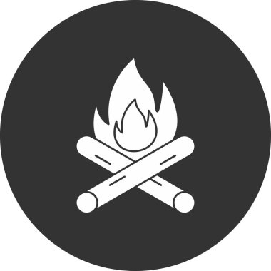 Kamp ateşi ikonu. Ağ için şenlik ateşi vektör simgesinin basit çizimi