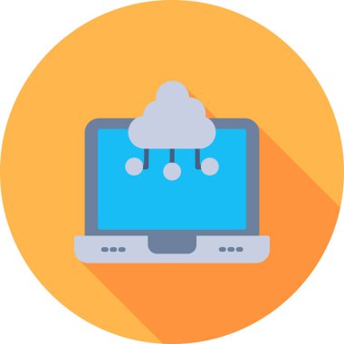 Bulut hesaplama renkli simgesi, vektör illüstrasyonu