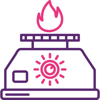 Bir benzin istasyonunun vektör illüstrasyonu