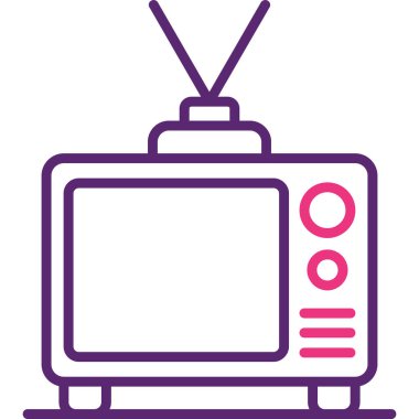 Televizyon. Web simgesi basit illüstrasyon