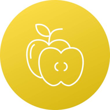 Eşsiz Elma Vektörü Kabartma Simgesi