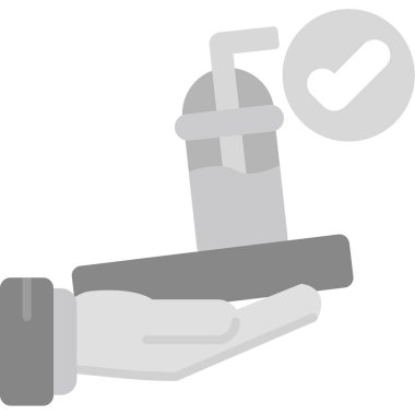 Tıbbi maske simgesiyle el, düz tasarım