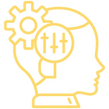 Beyin. Web simgesi basit illüstrasyon