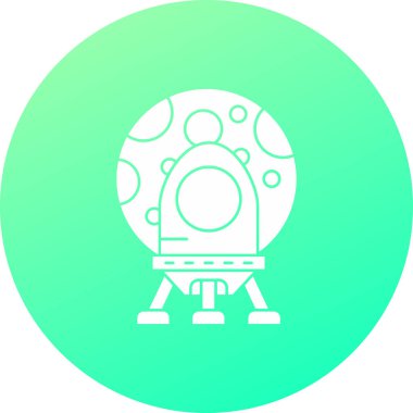 Beyaz arkaplanda izole edilmiş çizgi astronot simgesi. Renkli taslak konsepti. vektör illüstrasyonu