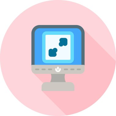 Bilgisayar monitörü. Basit resimleme