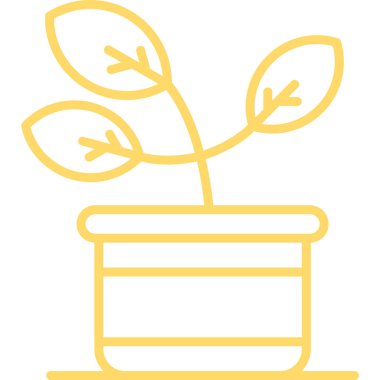 Vazo vektör illüstrasyon tasarımında bitki