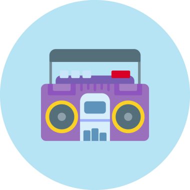 Radyo. Web simgesi basit illüstrasyon