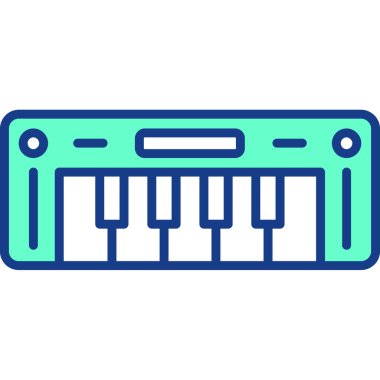 Piyano ikonu. Web için piyano vektör simgelerinin özet çizimi