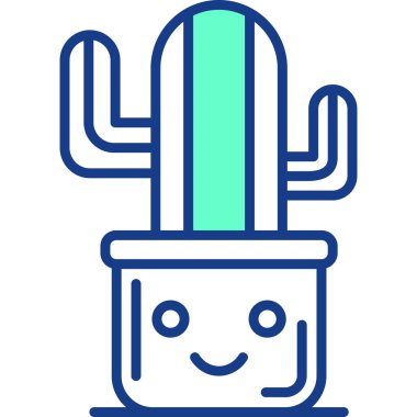 Kaktüs. Web simgesi basit illüstrasyon