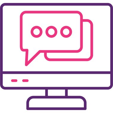 Sohbet web simgesi, basit vektör illüstrasyonu