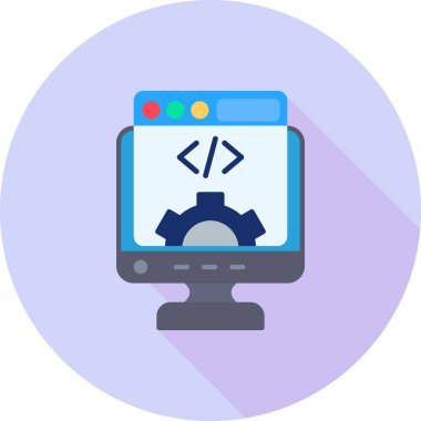 Programlama. Web simgesi basit illüstrasyon