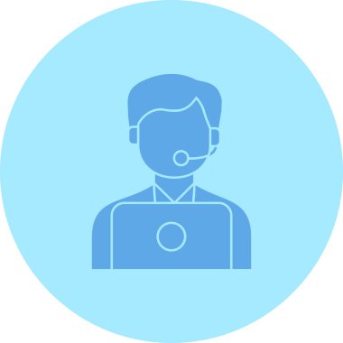 Mavi takım elbiseli bir adamın vektör çizimi