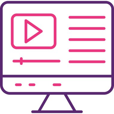 video. Web simgesi basit illüstrasyon