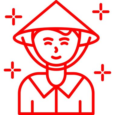 çiftçi ikonu vektör illüstrasyonu