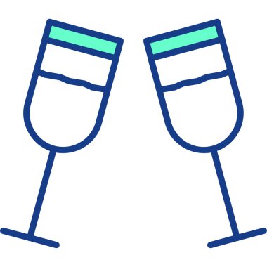 - Şampanya. Web simgesi basit illüstrasyon