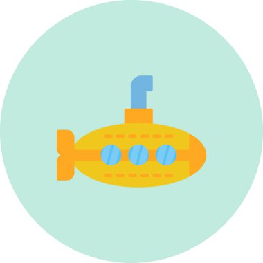 Denizaltı. Web simgesi basit illüstrasyon