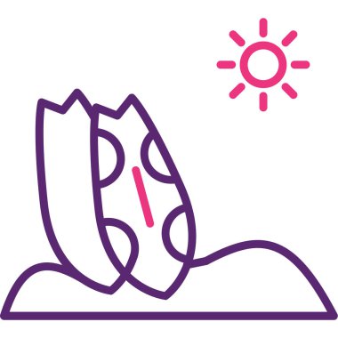 Güneş ve güneş vektör çizimi