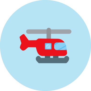 Helikopter simgesi, illüstrasyon, beyaz arkaplan üzerindeki vektör