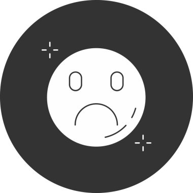 modaya uygun izole edilmiş arka planda hüzünlü gülen simge