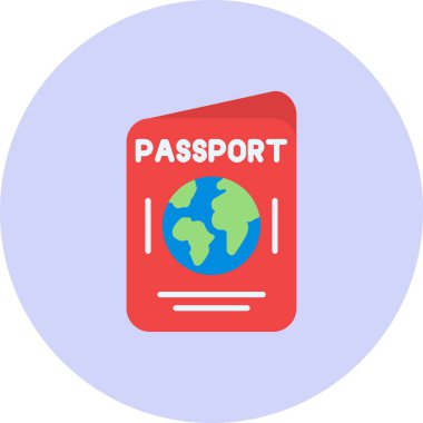 Pasaport ikonu vektör illüstrasyonu