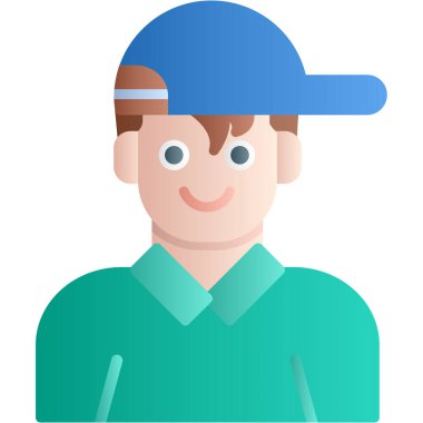 Başlıklı adam, vektör çizimi, illüstrasyon, izole edilmiş