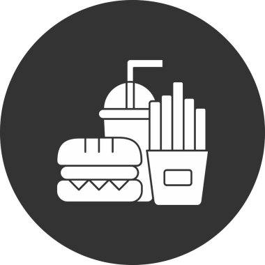 Hamburger. Web simgesi basit illüstrasyon