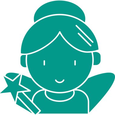 Kızım. Web simgesi basit illüstrasyon